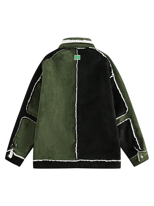 Wildlederfleecejacke mit Blumenstickerei - 2260