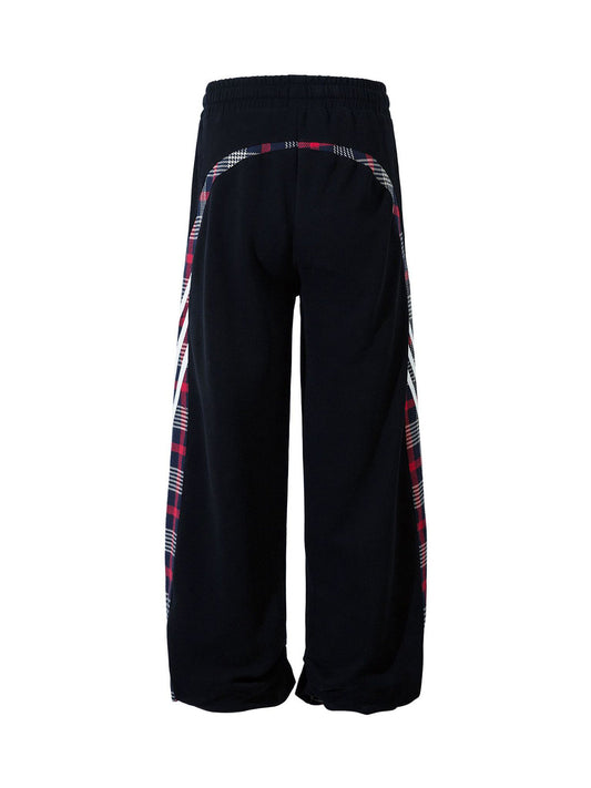 Thesupermade – Gerade geschnittene Hose mit Kordelzug und Karomuster