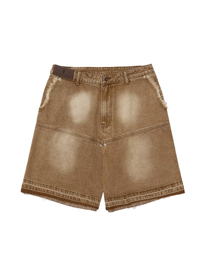 Thesupermade – American Retro – Jeansshorts im Used-Look mit verwaschenem Schnitt
