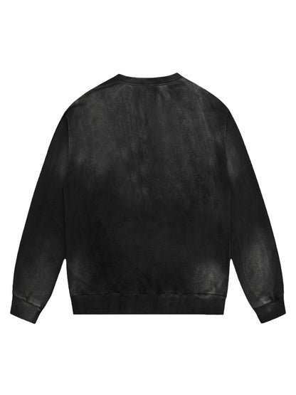 Sweatshirt mit Jesus-Kreuzigungs-Print und Waschung