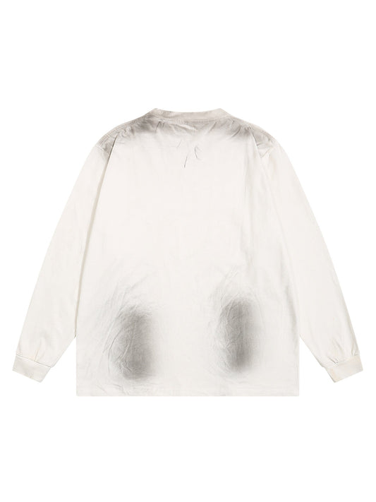Thesupermade – Langärmliges T-Shirt mit Lochmuster im Used-Look