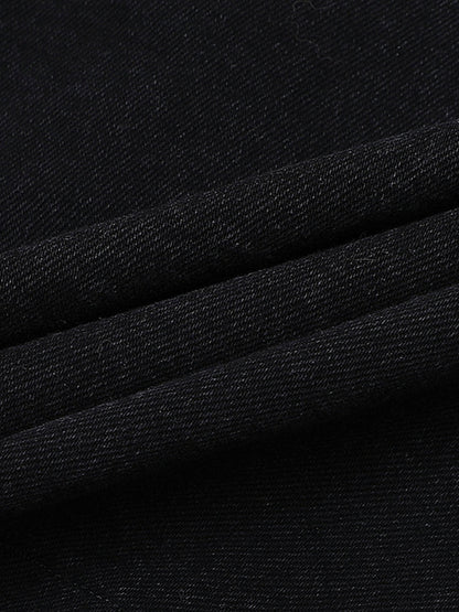 Thesupermade Patchwork Camouflage Zerrissenes Hemd Jorts Denim Anzug