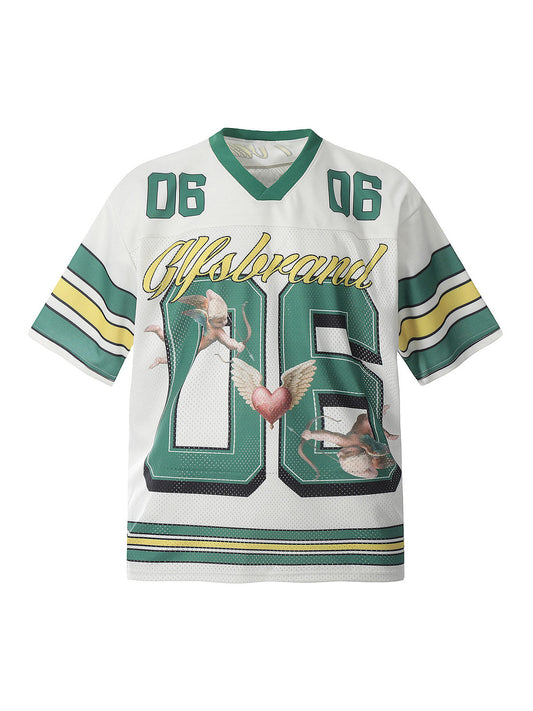 T-Shirt aus Sportjersey mit V-Ausschnitt