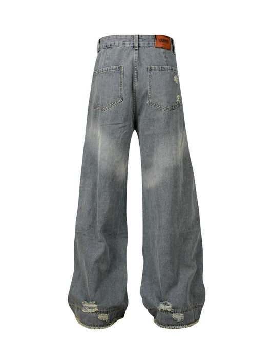 Thesupermade – Verwaschene, zerrissene Baggy-Jeans