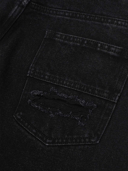 Thesupermade Patchwork Camouflage Zerrissenes Hemd Jorts Denim Anzug