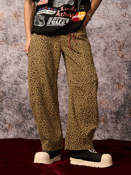 Pantalon tonneau à imprimé guépard