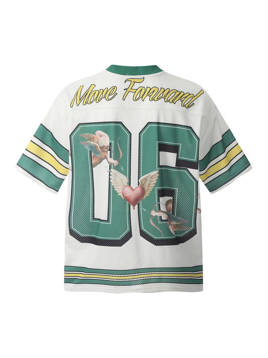 T-Shirt aus Sportjersey mit V-Ausschnitt