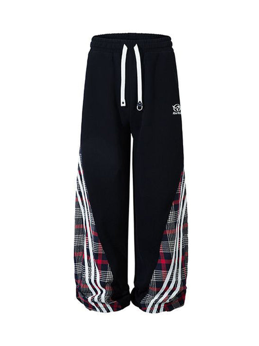 Thesupermade – Gerade geschnittene Hose mit Kordelzug und Karomuster