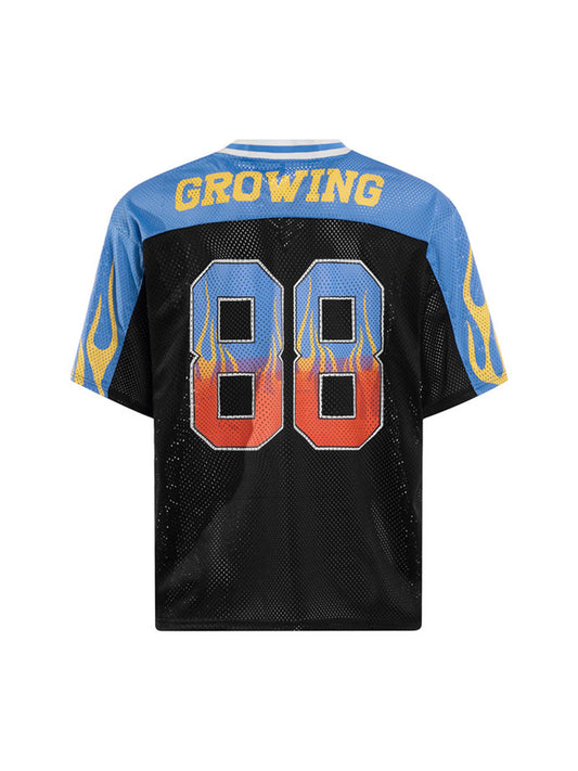 Schnelltrocknendes Jersey-T-Shirt mit V-Ausschnitt