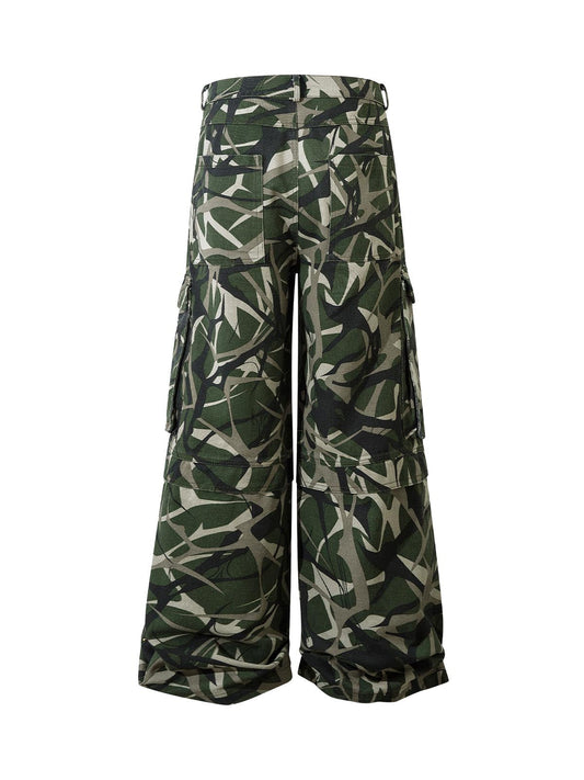 Camouflage-Cargohose mit mehreren Taschen