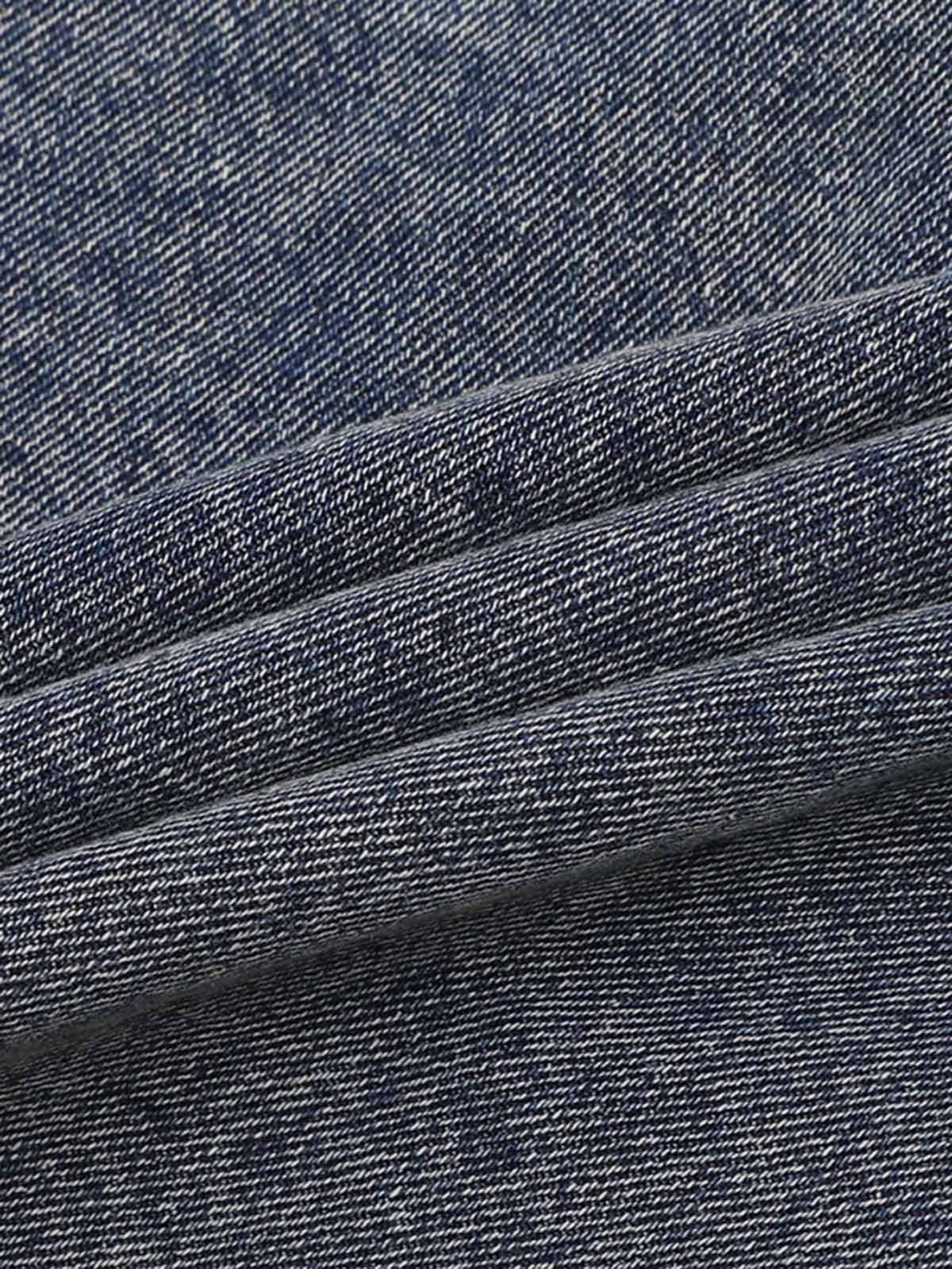 Thesupermade Patchwork Camouflage Zerrissenes Hemd Jorts Denim Anzug