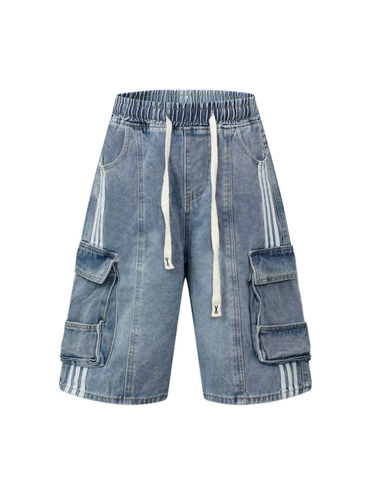 Verwaschene Cargo-Jeansshorts
