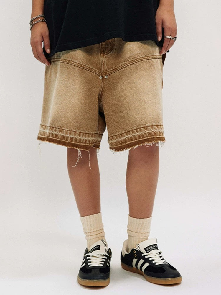 Thesupermade – American Retro – Jeansshorts im Used-Look mit verwaschenem Schnitt