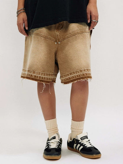 Thesupermade – American Retro – Jeansshorts im Used-Look mit verwaschenem Schnitt