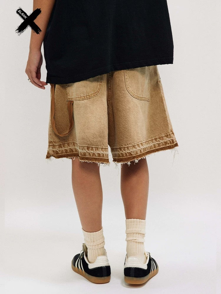 Thesupermade – American Retro – Jeansshorts im Used-Look mit verwaschenem Schnitt