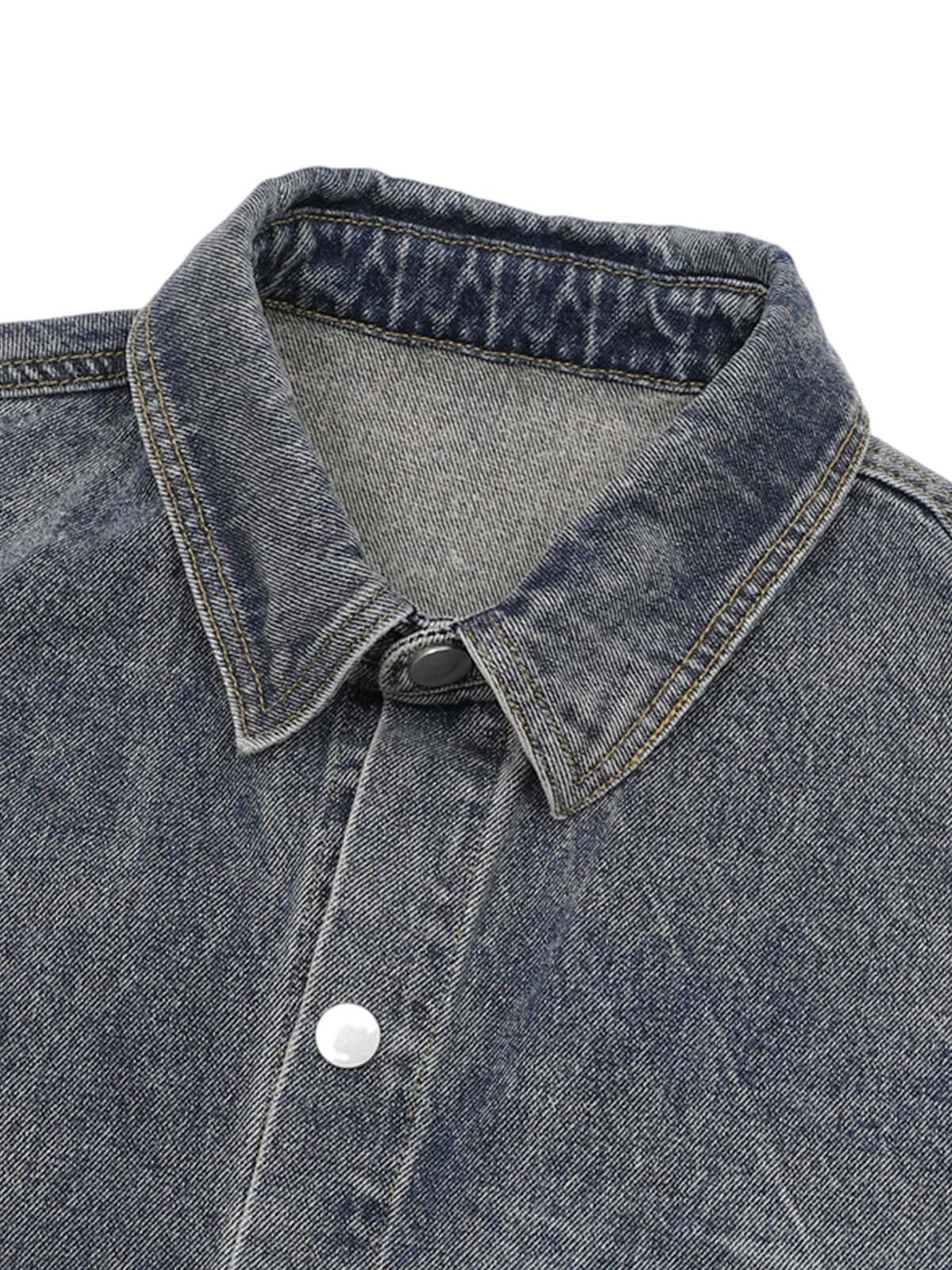 Thesupermade Patchwork Camouflage Zerrissenes Hemd Jorts Denim Anzug