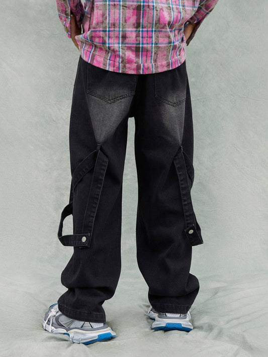 Thesupermade – Zerrissene Jeans aus verwaschenem Denim
