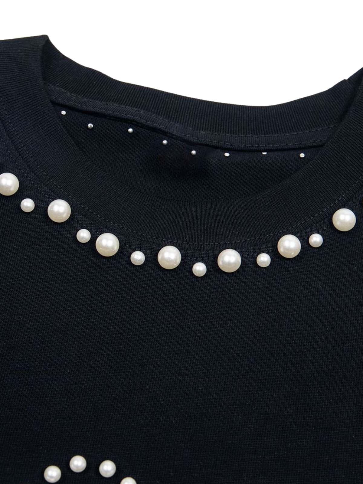 Elegantes, perlenverziertes Oversize-T-Shirt