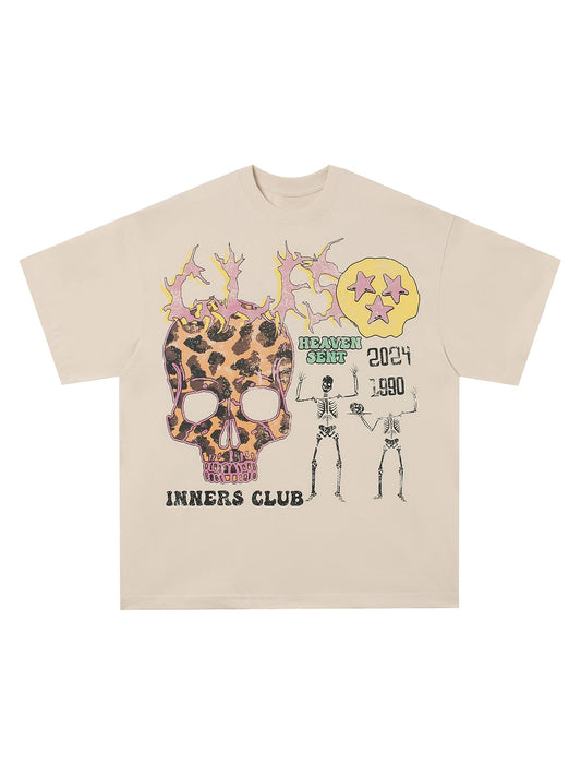 Thesupermade – T-Shirt mit Rundhalsausschnitt und Totenkopf-Print