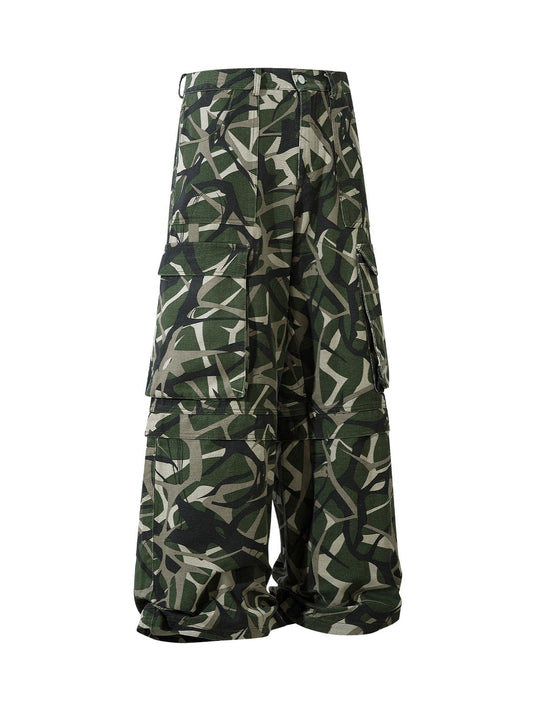 Camouflage-Cargohose mit mehreren Taschen