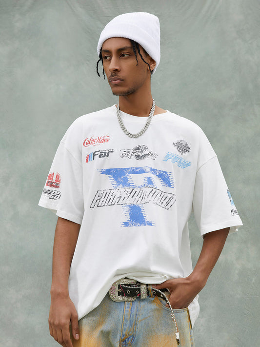 Thesupermade – T-Shirt mit „Racing Afterimage“-Schriftzug