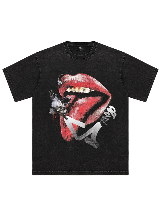 Thesupermade T-Shirt mit amerikanischem Retro-Aufdruck – 1902