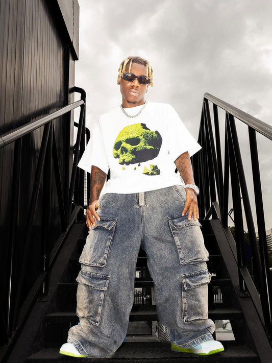 Thesupermade Weite Jeans mit mehreren Taschen und geradem Bein, lockere Passform – 1666