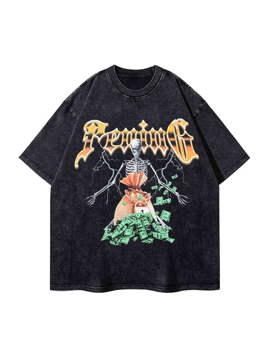 Thesupermade – T-Shirt mit Hip-Hop-Totenkopf-Print