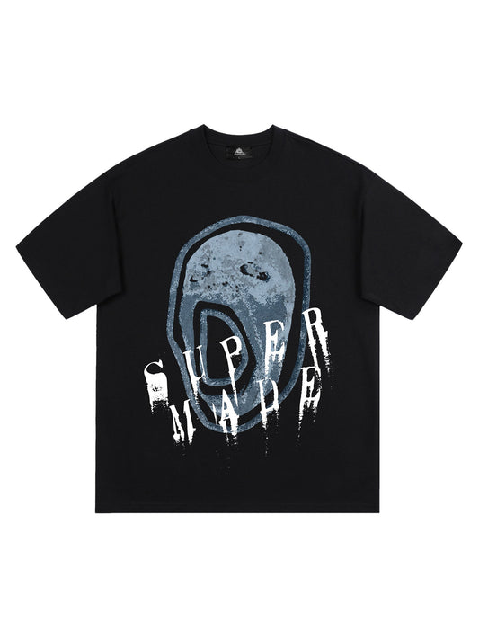 Thesupermade – T-Shirt mit Hip-Hop-High-Street-Motiv und kreativem Portrait-Print
