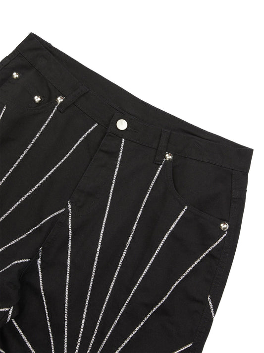 Thesupermade – Jeans mit Ziernähten und starker Spinnennetz-Stickerei
