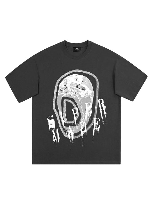 Thesupermade – T-Shirt mit Hip-Hop-High-Street-Motiv und kreativem Portrait-Print