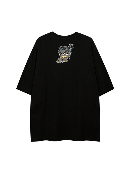 Thesupermade – Lockeres T-Shirt aus Schaumstoff mit Cartoon-Print