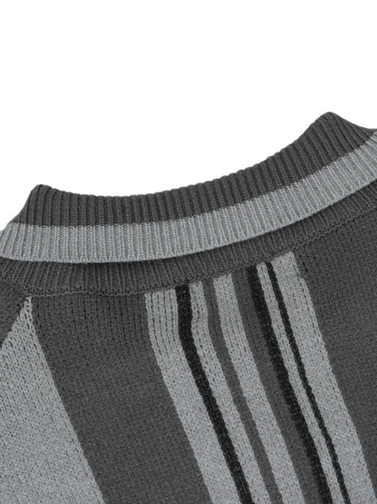 Thesupermade – Gestreifter Polopullover aus besticktem Strick