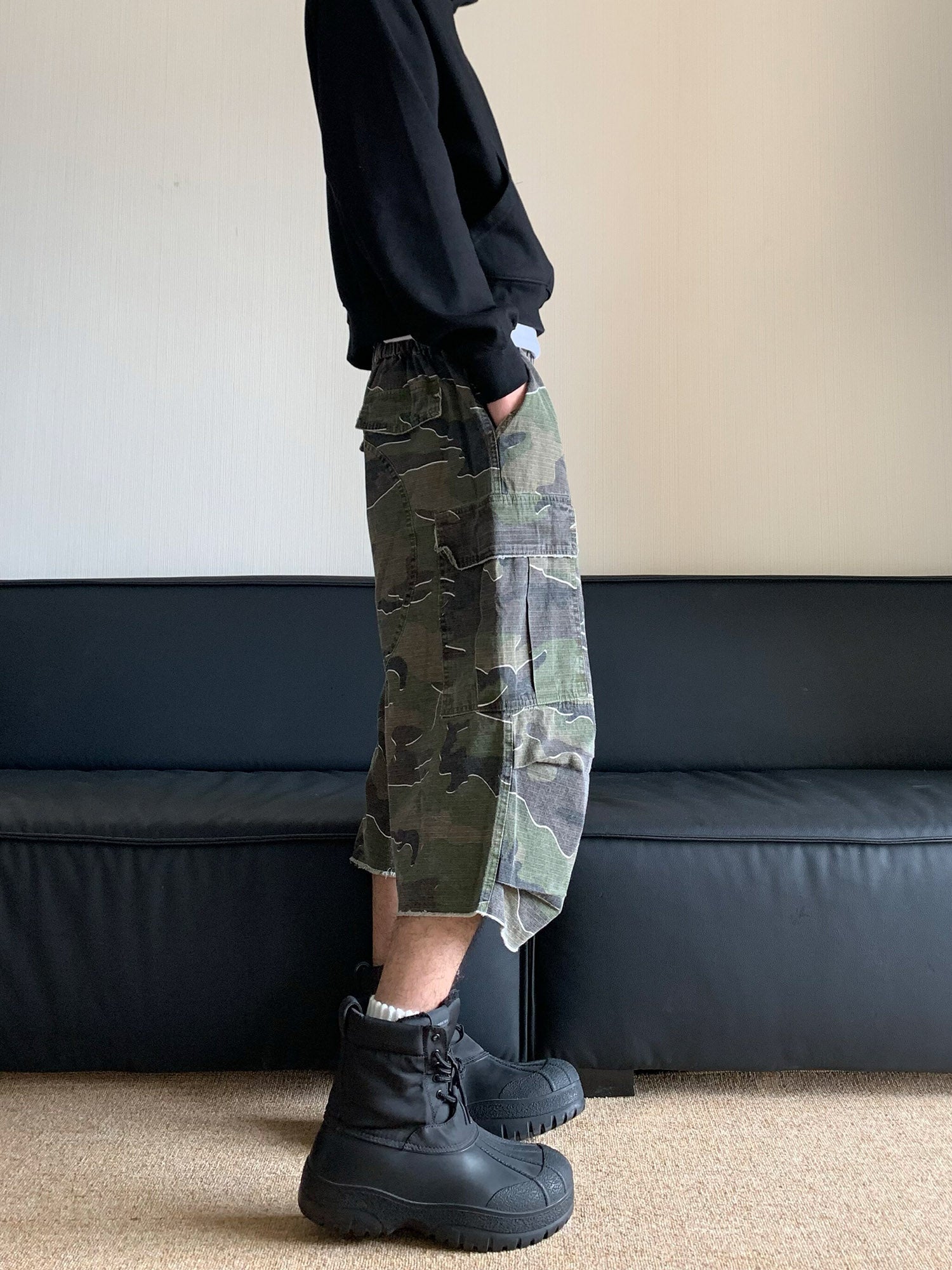 Thesupermade – Baggy-Jeans im Retro-Camouflage-Look für Arbeitskleidung 