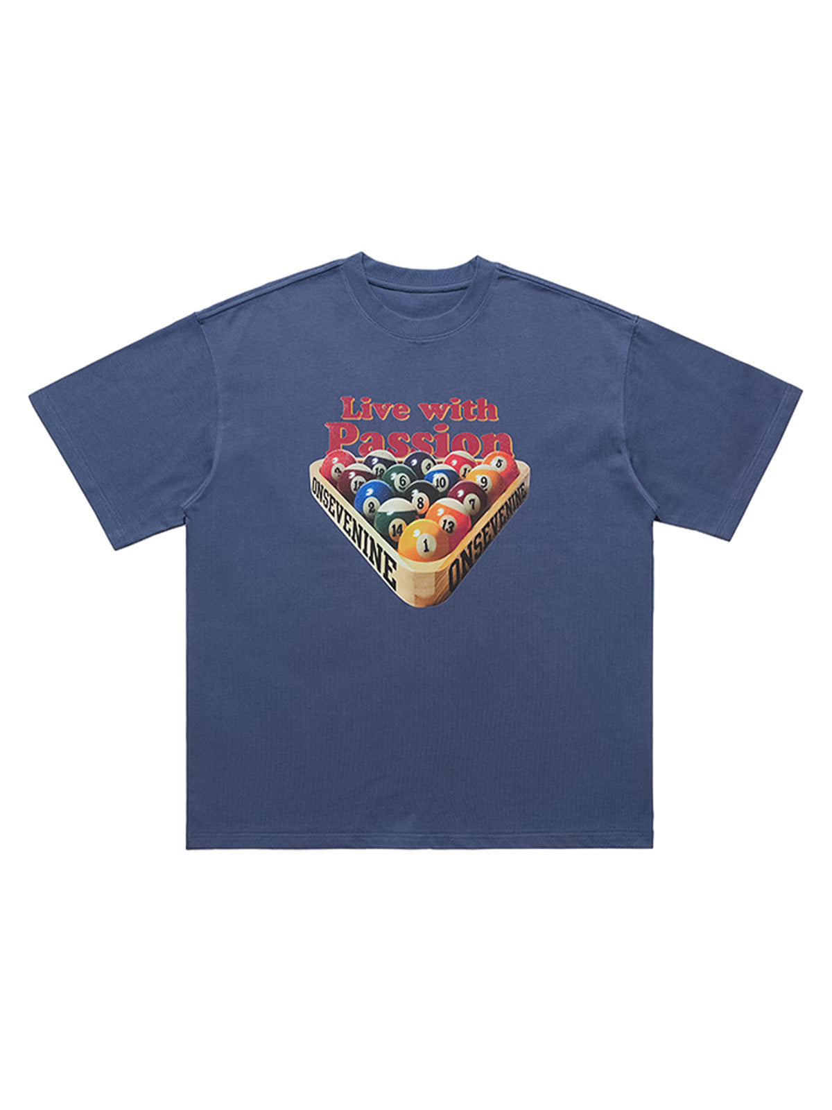 Retro Billiards Letter Print T-Shirt
