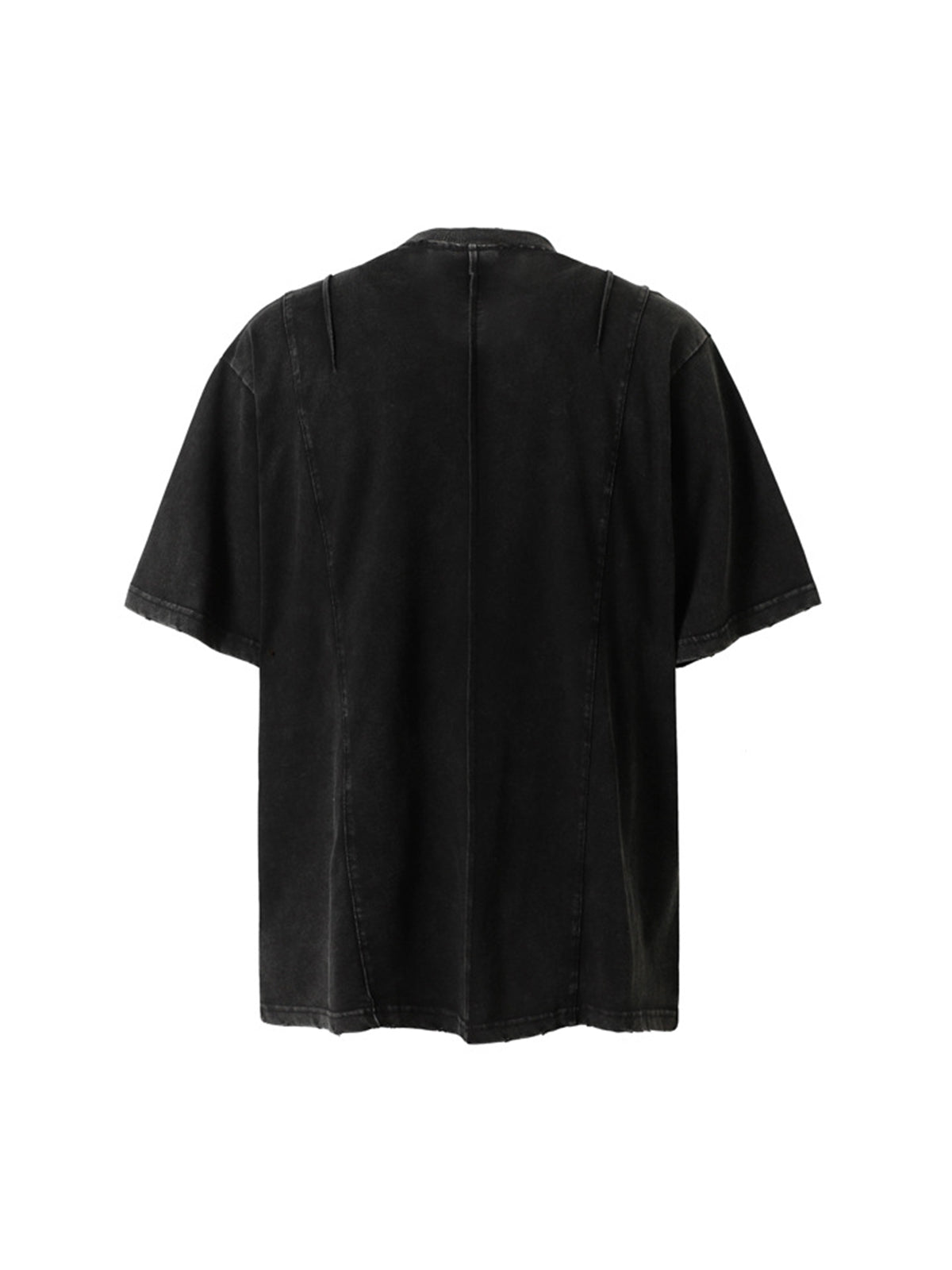 Vintage Washed T-Shirt mit mehreren Taschen