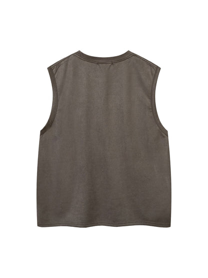 Suede Thorn Embroidered Vest