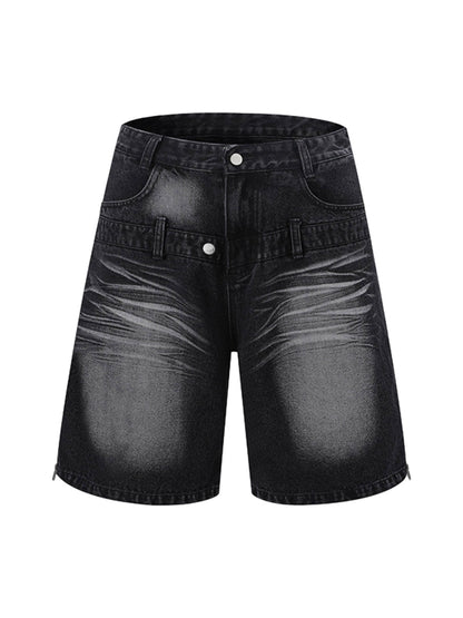 Set aus verwaschenem Jeanshemd und Jeanshose im Used-Look