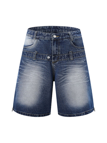 Set aus verwaschenem Jeanshemd und Jeanshose im Used-Look