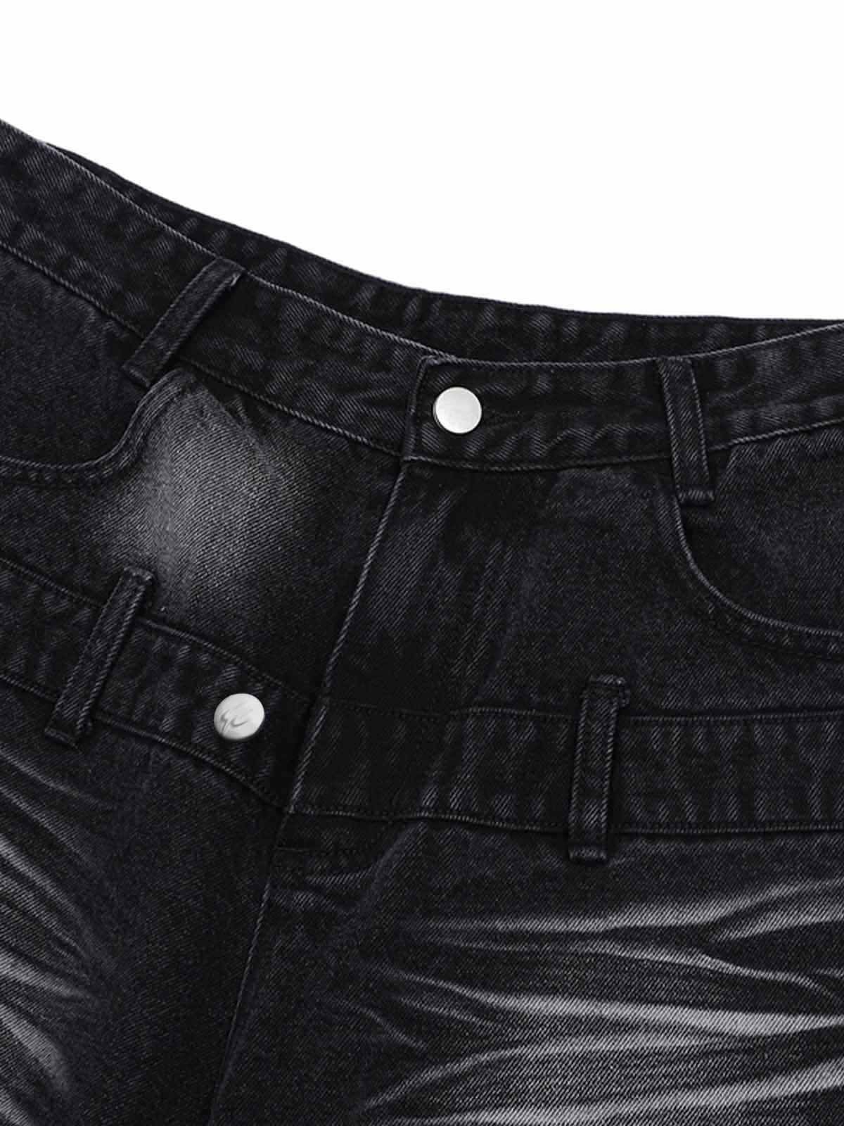 Set aus verwaschenem Jeanshemd und Jeanshose im Used-Look
