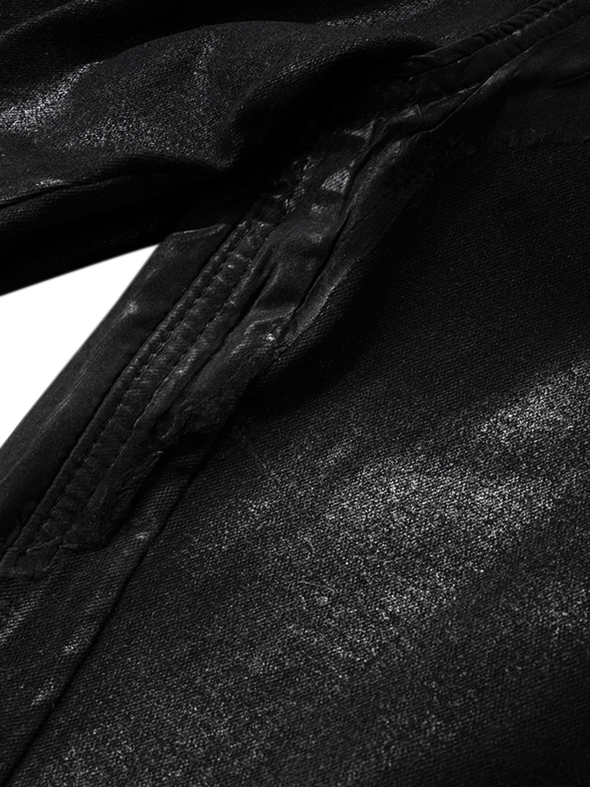 Thesupermade Schwarze, gewachste Schlagjeans – 2212