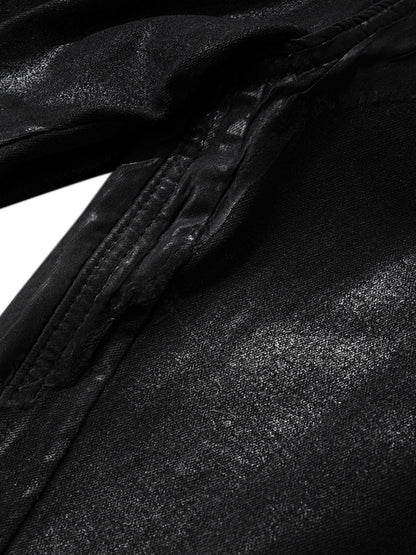 Thesupermade Schwarze, gewachste Schlagjeans – 2212