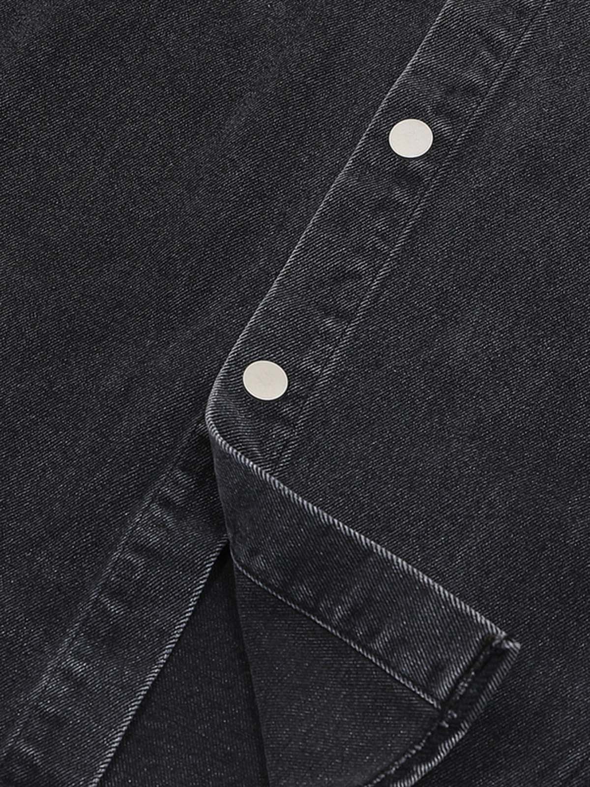 Deconstructed Patchwork Short-Sleeve Cropped Denim Set