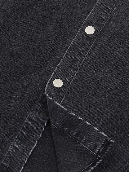 Deconstructed Patchwork Short-Sleeve Cropped Denim Set