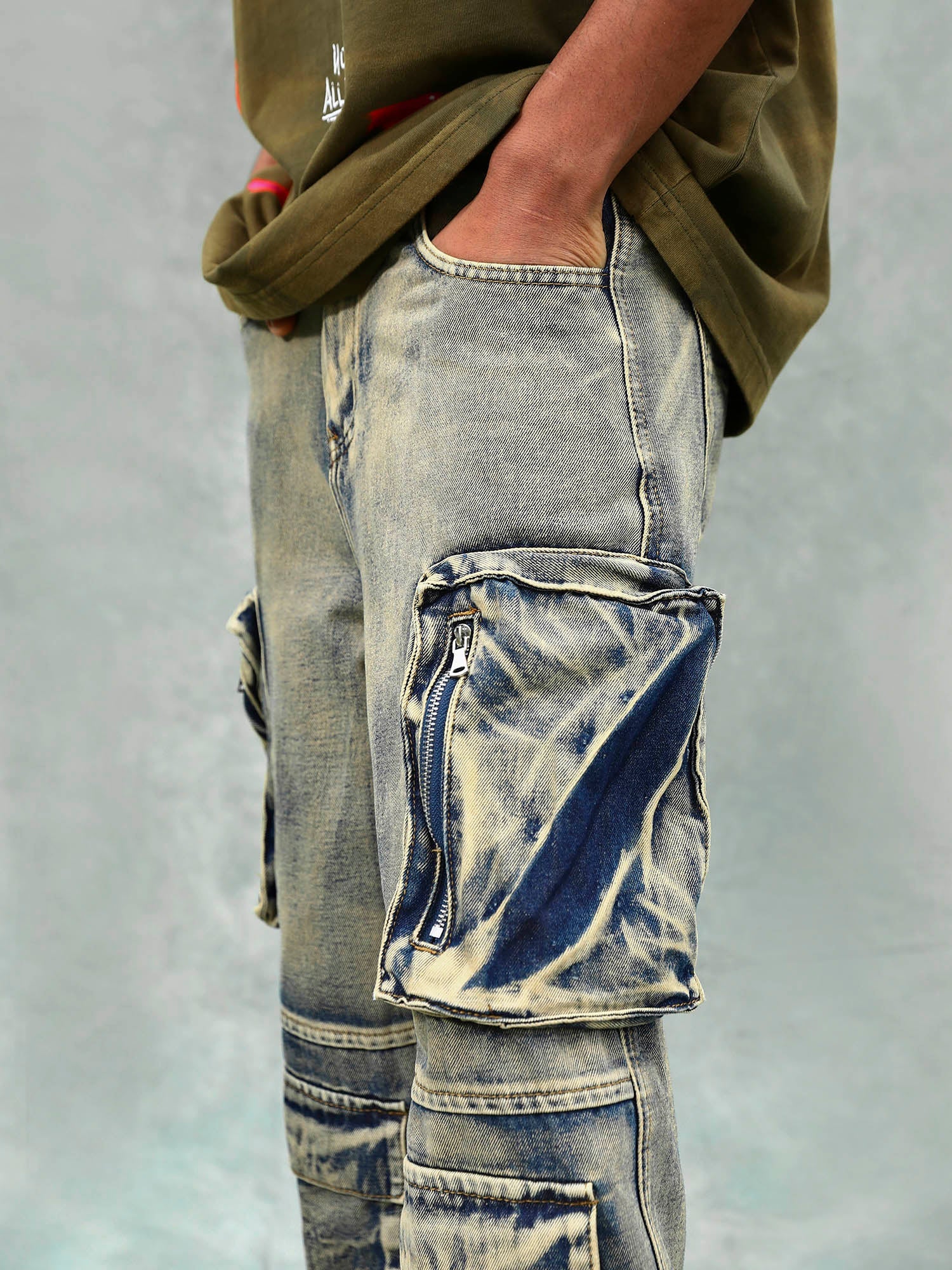 Thesupermade Vintage Washed Multifunctional Denim Overalls - 1967