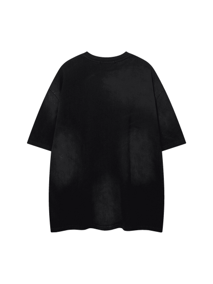 Thesupermade – Verwaschenes, besticktes Street-Rap-T-Shirt – 2102 