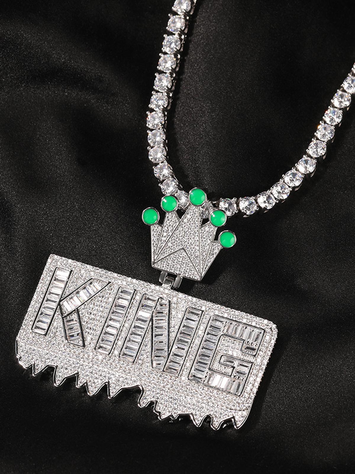 "KING" Crown Pendant Necklace