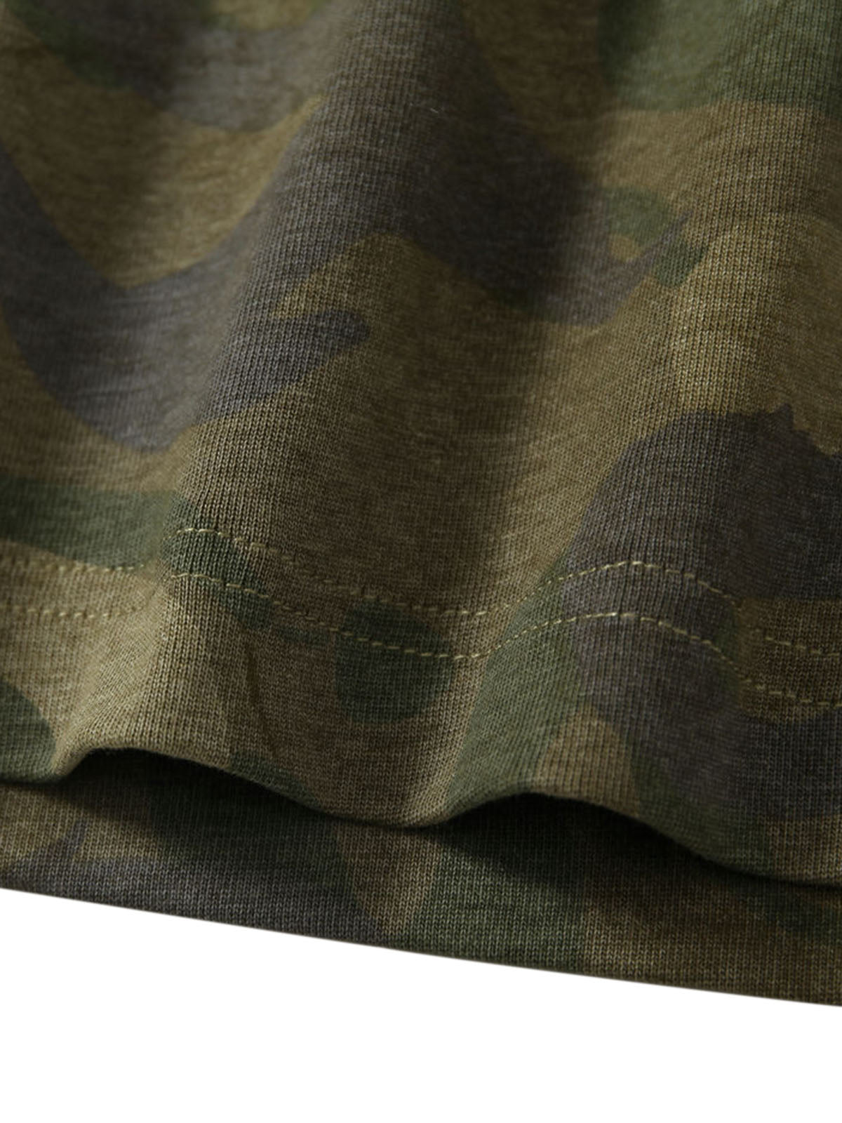 Zweiteiliges Langarm-T-Shirt mit Camouflage-Muster und Kunstfellmuster