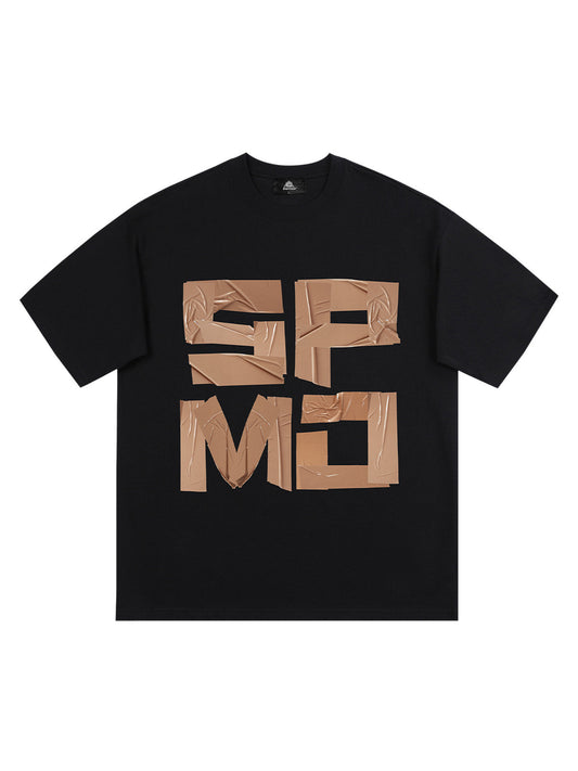 Original Tape Layered Letter Print T-shirt