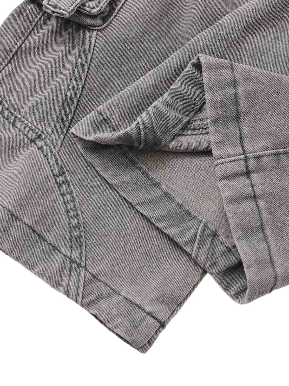 Jean cargo délavé à poches multiples